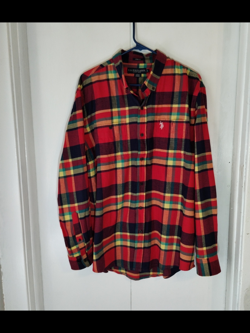 U.S. Polo Assn. Red Plaid Long-Sleeve Button-Down Shirt